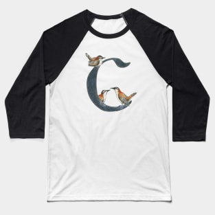 Avian Alphabet C - Rufous-naped wren Baseball T-Shirt